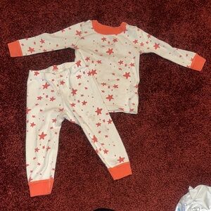 Hanna Andersson Starry Kids Pajama Set - Red and White